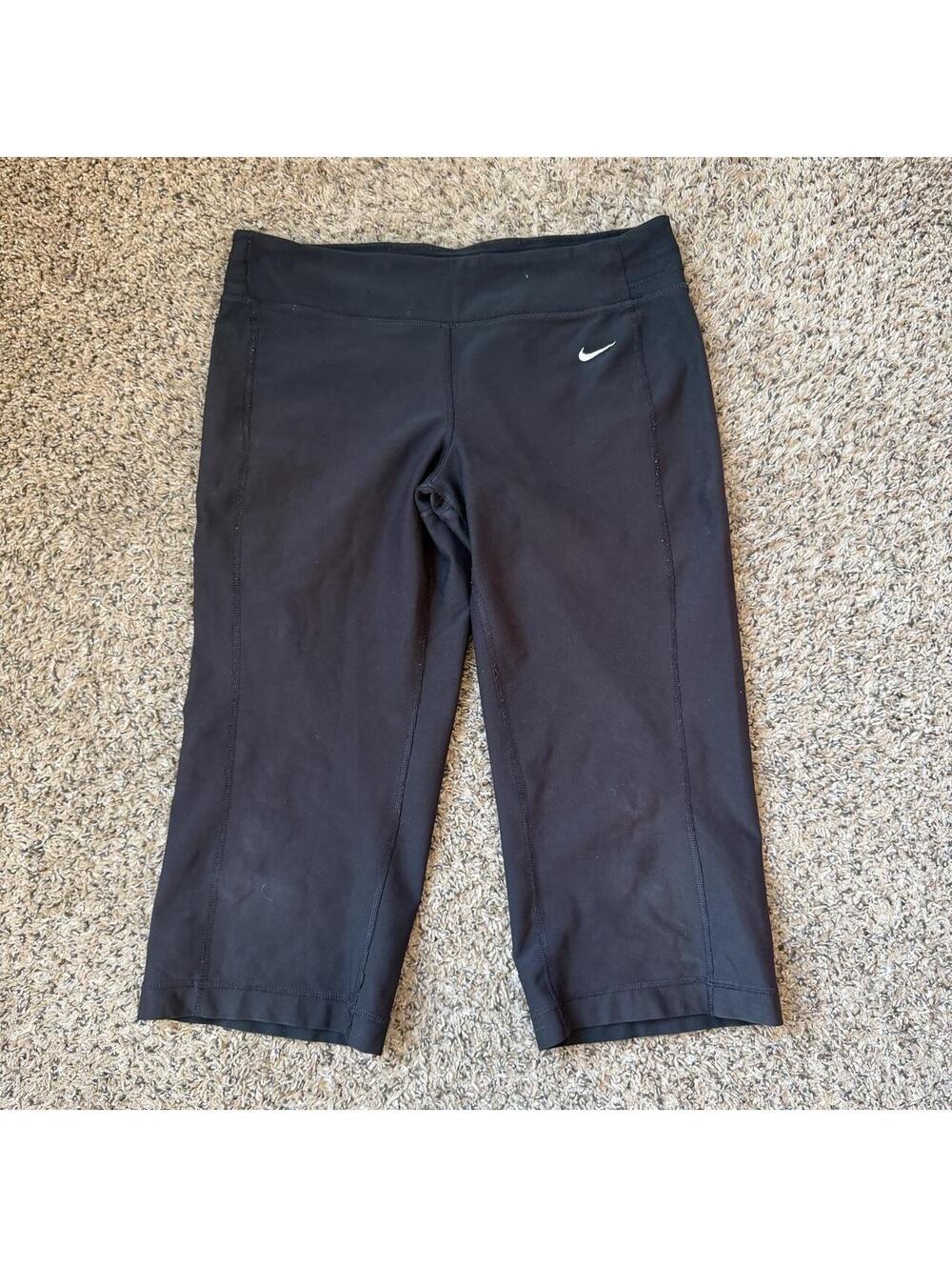 Vintage y2k Nike low rise wide leg flare black cropped athletic wear apris - Picture 6 of 8